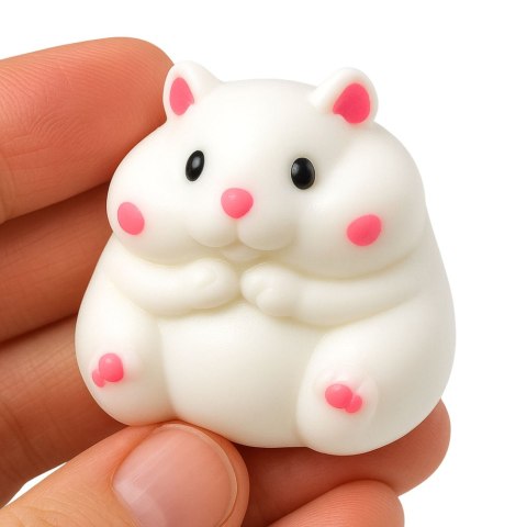 Gniotek Miękki Chomik Sensoryczny Antystersowy Squishy Biały 5cm