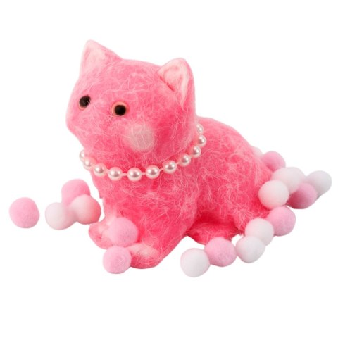 Gniotek Sensoryczny Miękki Kotek Z Perłami Pomponiki Różowy 8cm