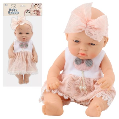 Lalka Bobas W Różowej Sukience Opaska Ruchome Rączki Nóżki 30cm