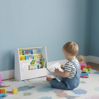 Biblioteczka dziecięca Montessori regał na książki organizer 2 poziomy biały ECOTOYS