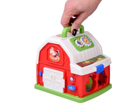 Interaktywny domek edukacyjny farma klocki odgłosy zwierząt sorter ZA5956