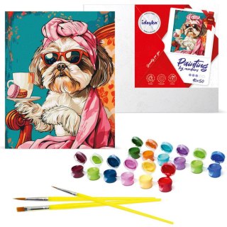 Zestaw do malowania po numerach Zabawny shih tzu KHO6611 40x50 AP0058