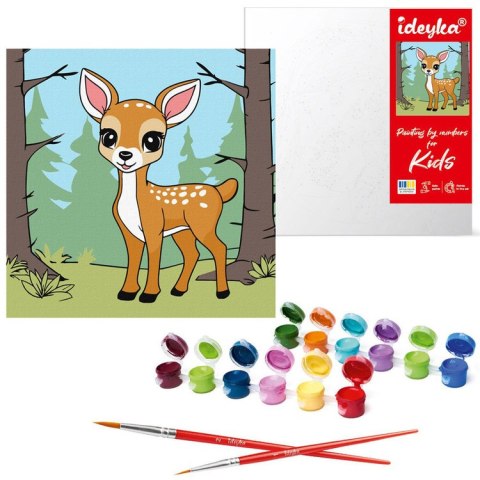 Malowanie po numerach dla dzieci 25x25cm KHO6193 Magiczny jeleń AP0083