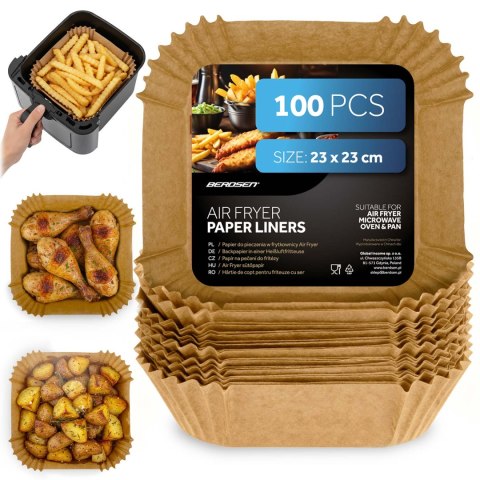 Papier do pieczenia wkładki do frytkownicy 23 cm Berdsen - 100 szt