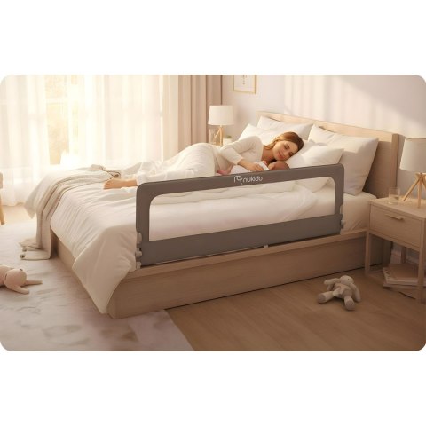 Barierka ochronna do łóżka zabezpieczająca bramka blokada 180 cm Nukido NK-228 szara