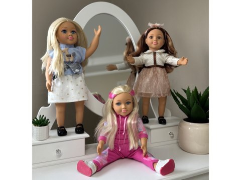 Lalka w dresie 48 cm z długimi blond włosami - sportowa stylizacja ZA5844