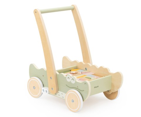 Viga 44278 PolarB Drewniany pchacz krokodyl z klockami