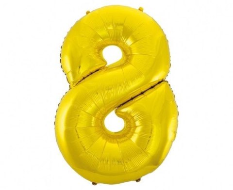 Balon foliowy B&C cyfra 8 złota 92cm