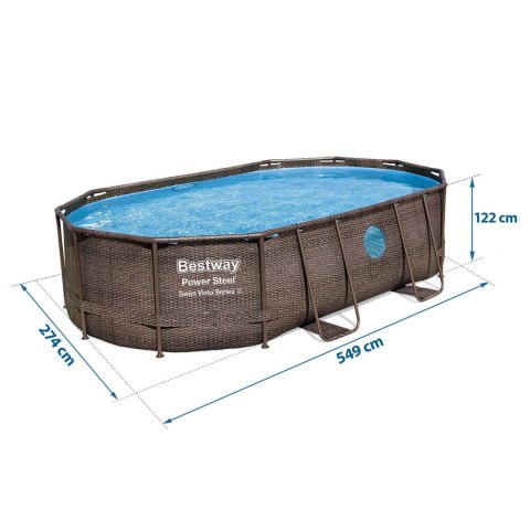 Basen ogrodowy stelażowy 488 x 305 x 107 cm 12w1 Bestway 56946