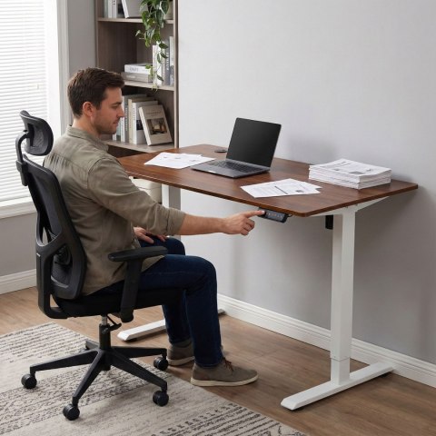 Biurko elektryczne regulowane 120x60 cm regulacja wysokości 72-117 cm ModernHome
