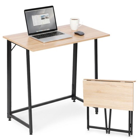 Biurko komputerowe składane 80x45 cm stolik pod laptopa loft jasny dąb ModernHome