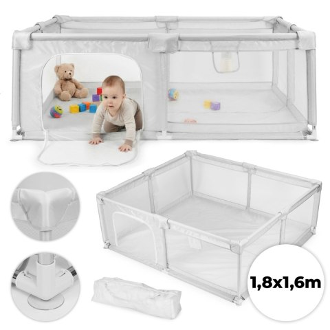 Kojec dla dziecka 180x160 cm suchy basen plac zabaw szary + torba ECOTOYS