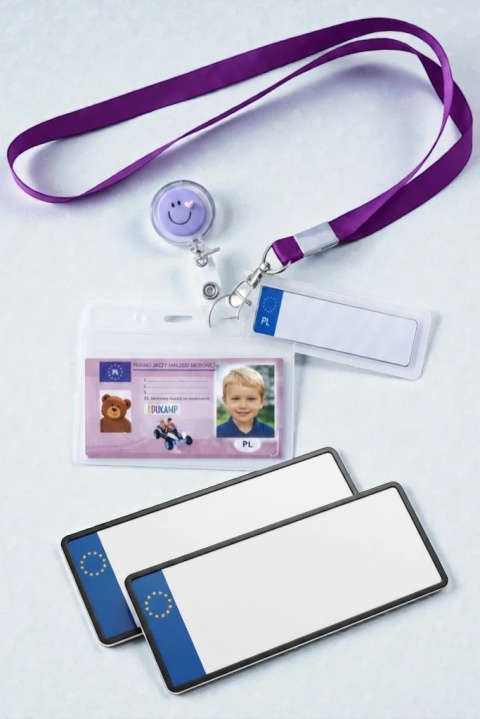 Tablice Prawo Jazdy Brelok z Imieniem Smycz identyfikator zwijak z linką