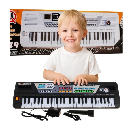 49-klawiszowy Keyboard dla dzieci 5+ Mikrofon + Nagrywanie - model nr 4919