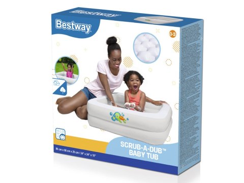 Bestway PODRÓŻNA Dmuchana Wanienka do kąpieli 2w1 Brodzik Basenik 51116