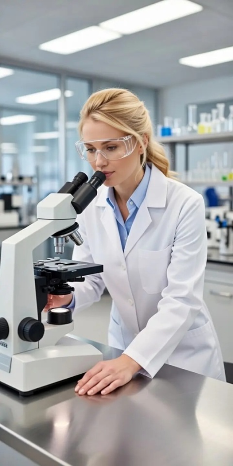 Biały laboratoryjny fartuch damski Rozmiar XS 100% bawełna