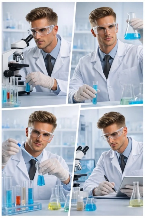 Fartuch medyczny Biały fartuch laboratoryjny męski kitel Rozmiar L