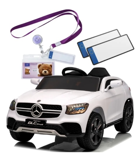 Biały Mercedes GLC Coupe na Akumulator dla Dzieci Napęd 4x4, Bateria Li-Ion