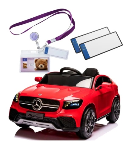 Czerwony Mercedes GLC Coupe na Akumulator 4x4 Bateria Li-Ion