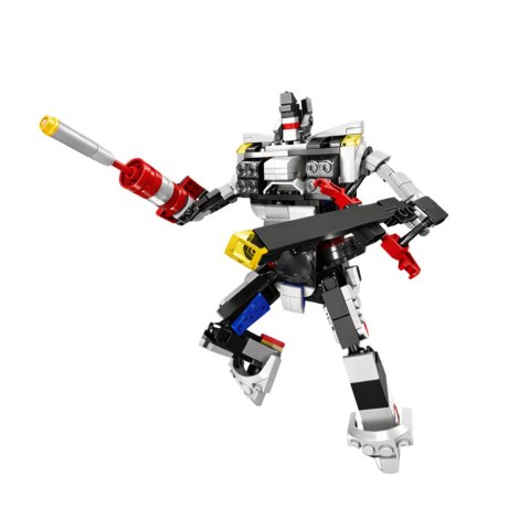 Klocki Konstrukcyjne Samochód Sportowy Robot 2W1 Biały 320 el.