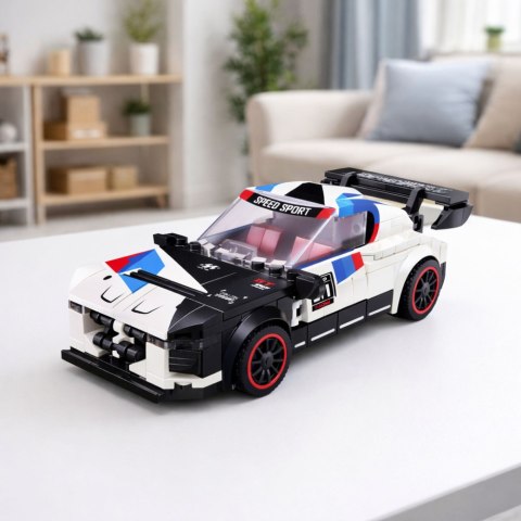 Klocki Konstrukcyjne Samochód Sportowy Robot 2W1 Biały 320 el.