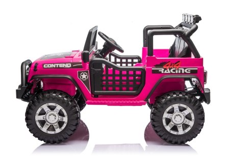Jeep BEAST 4x4 na Akumulator różowy Ekoskóra, Koła EVA