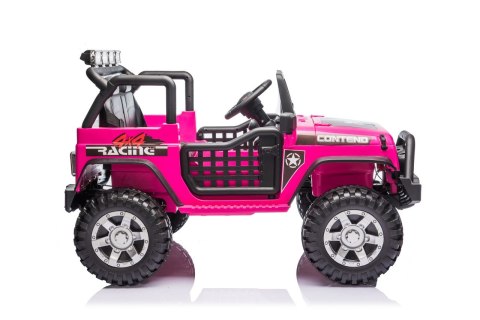 Jeep BEAST 4x4 na Akumulator różowy Ekoskóra, Koła EVA