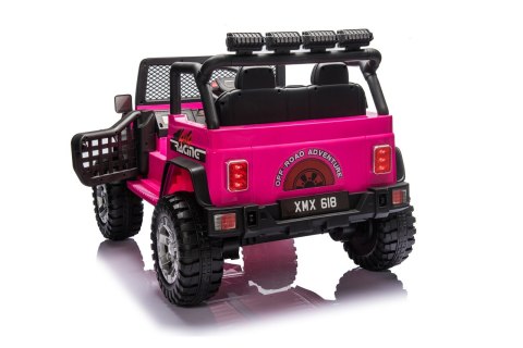 Jeep BEAST 4x4 na Akumulator różowy Ekoskóra, Koła EVA