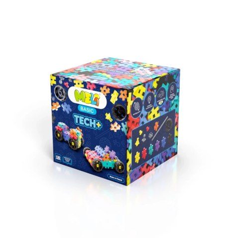 Klocki Meli Basic Tech+ 130 el. z kółkami i osiami - zestaw 3+