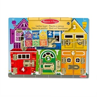 Tablica manipulacyjna z 6 zamkami drewniana - Melissa & Doug 3+