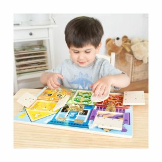 Tablica manipulacyjna z 6 zamkami drewniana - Melissa & Doug 3+