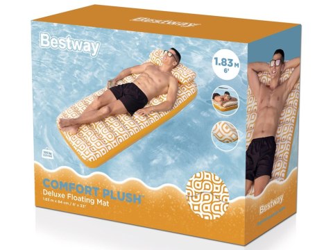 Bestway Materac plażowy Komfort Plus Deluxe 183x84cm oparcie + uchwyt 43836