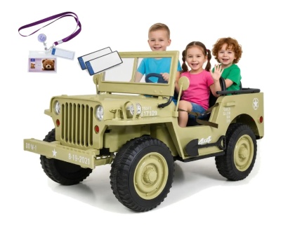 Autko Wojskowe Retro Strong dla 3 dzieci Matcha
