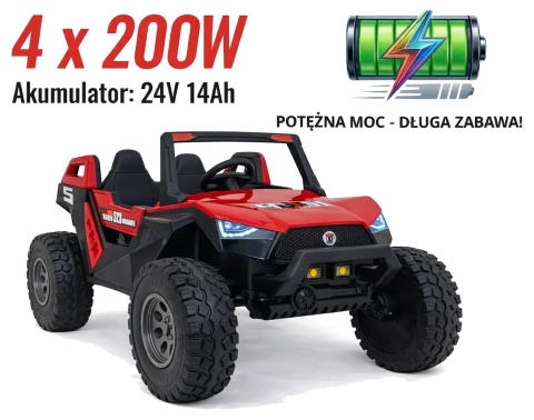 Auto BUGGY CLASH Challenger STRONG 24V 4x200 SX1928 do 16km/h kolor CZERWONY