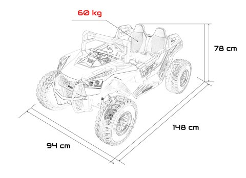 Auto na akumulator Buggy RTR Monster Speed Czarny 4x4 2x300W