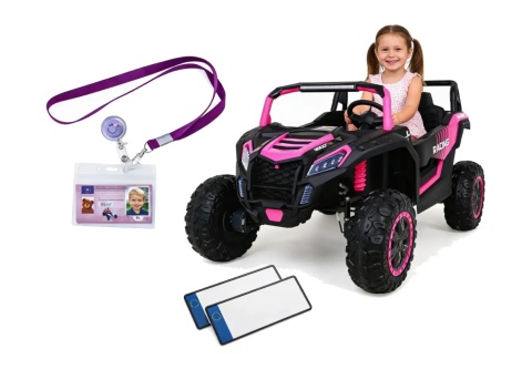 Buggy ATV Racing dla 2 dzieci Różowy + Napęd 4x4 + Pilot + Wolny Start + MP3 LED