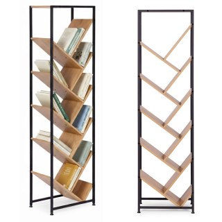 Regał na książki geometryczny drzewko 10 półek jasny dąb loftowy ModernHome