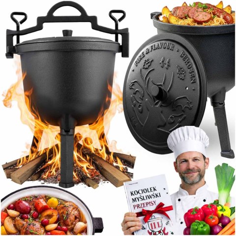 Kociołek żeliwny emaliowany garnek 11l na ognisko grill BD-481 348110