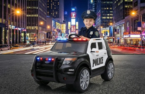 Pojazd SUV Police na akumulator 2x45W EVA Ecoskóra CH9935