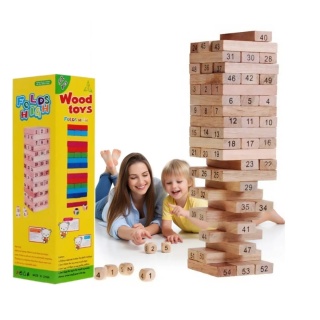 Rodzinna gra zręcznościowa Dżenga dla dorosłych i dzieci 3+ Drewniana wieża z klocków