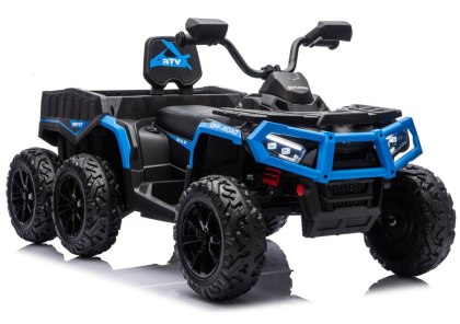 Quad Na Akumulator ATV 6 Kół Z Przyczepką JC606 24V 4x4 Niebieski