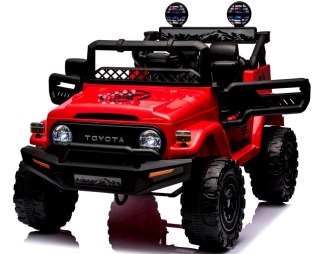 Toyota FJ Cruiser Czerwony, 4x4 miękki fotelik pilot Licencja AKumulator litowo-jonowy
