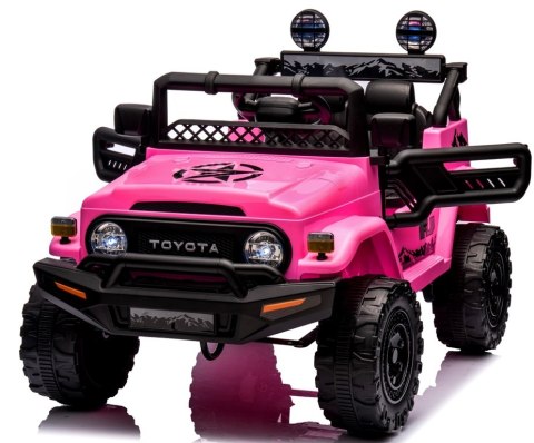 Toyota FJ Cruiser Różowy, 4x4 miękki fotelik pilot Licencja AKumulator litowo-jonowy