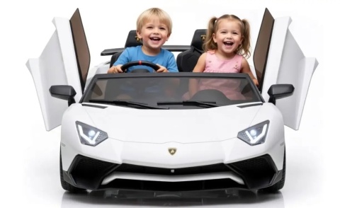 Auto Lamborghini Aventador SV na akumulator dla 2 dzieci Biały