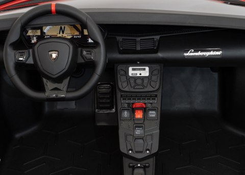Auto Lamborghini Aventador SV na akumulator dla 2 dzieci Czerwony + Pilot 2,4 GHz + Pianka EVA + Audio LED
