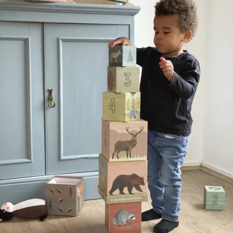 Kostki do układania „Las" firmy Egmont Toys - zestaw 9 sztuk dla dzieci od 12. miesiąca życia