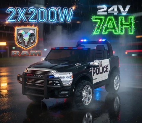 Potężny RAM 3500 Auto na akumulator 24V – 2x200W, LED, pilot, Bluetooth