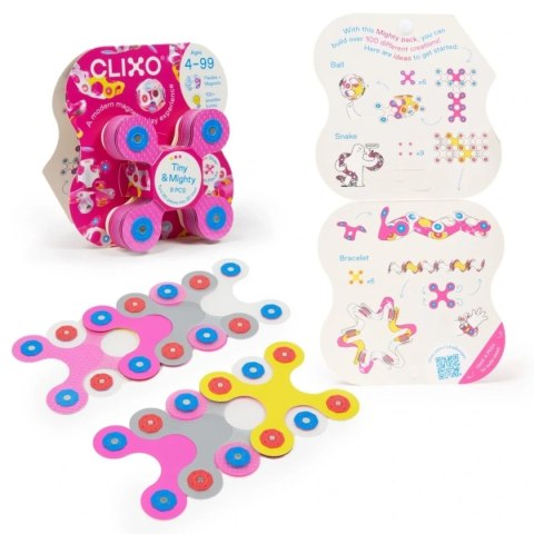 Clixo Sparkle 9 el. - błyszczące klocki magnetyczne 4+