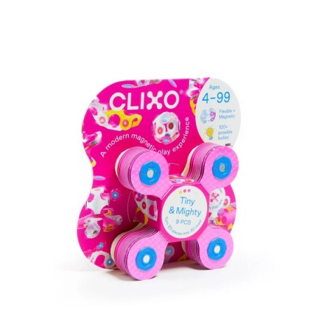 Clixo Sparkle 9 el. - błyszczące klocki magnetyczne 4+