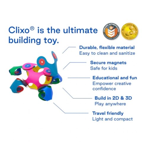 Klocki magnetyczne Tiny & Mighty Space 9 el. - Clixo 4+